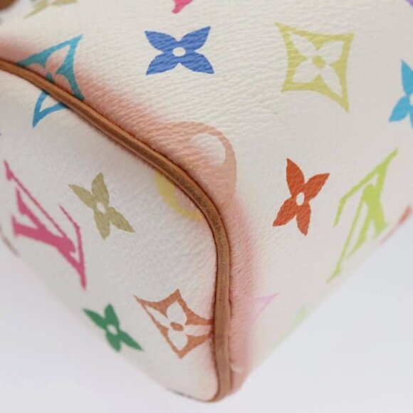 LOUIS VUITTON Monogram Multicolor Mini Speedy Hand Bag White M92645 Auth 101826V - Picture 5 of 16